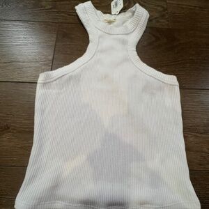 Articles of Society Women's Racerback Ribbed Tank Top White, Sz S, NWT, Summer